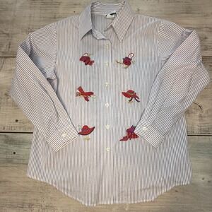 Bonโ Worth Women's Red Hat Society Blouse Small Cute EUC